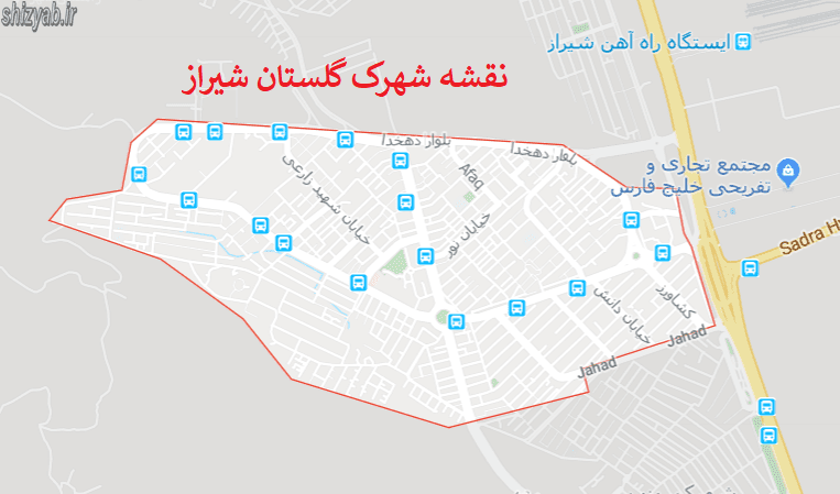نقشه شهرک گلستان شیراز